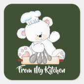 クリスマスベアベーキングキッチンシール スクエアシール (正面)