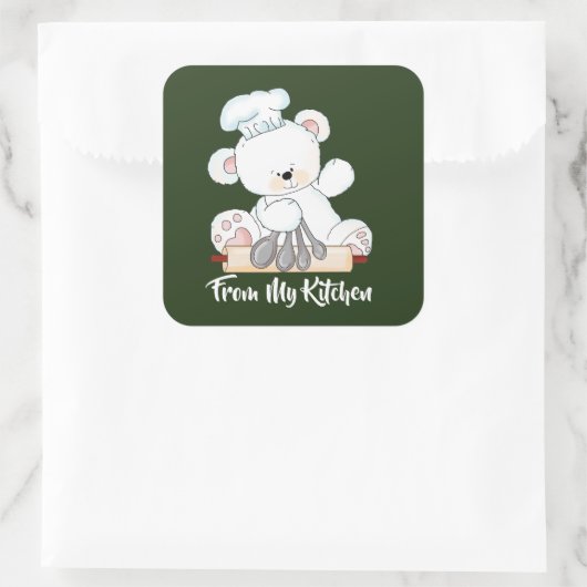 クリスマスベアベーキングキッチンシール スクエアシール (バッグ)