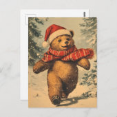 クリスマスベアヴィンテージ ポストカード (正面/裏面)