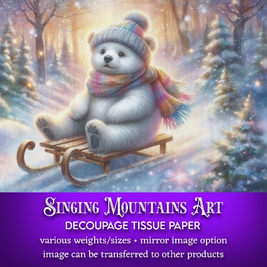 クリスマスベアーウィンターウッドランド切り離し 薄葉紙