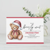 クリスマスベアーウォーター色bearly待ち赤ちゃんシャワー 招待状 (スタンド正面)