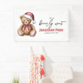 クリスマスベアーウォーター色bearly待ち赤ちゃんシャワー 横断幕 (インサイチュ)