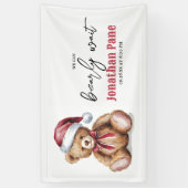 クリスマスベアーウォーター色bearly待ち赤ちゃんシャワー 横断幕 (縦)