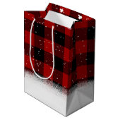 クリスマスベアーオンバッファロープレイド中抱き枕 ミディアムペーパーバッグ (裏面アングル)