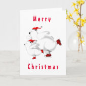 クリスマスベアークリスマスカード カード (黄色い花)