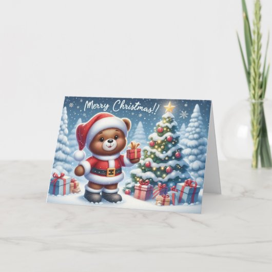 クリスマスベアークリスマスグリーティングカード。 シーズンカード (正面)