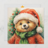 クリスマスベアーグリーティングカード シーズンカード (正面/裏面)