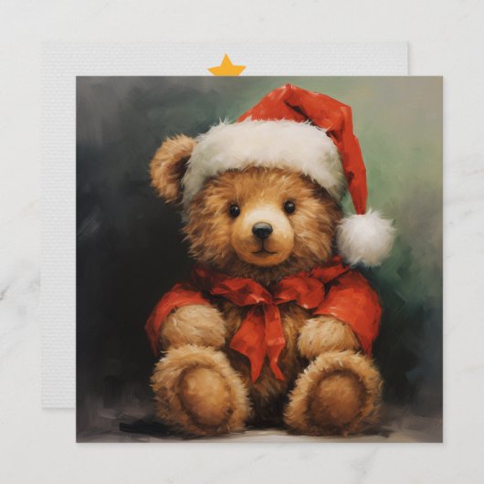 クリスマスベアーグリーティングカード シーズンカード (正面/裏面)