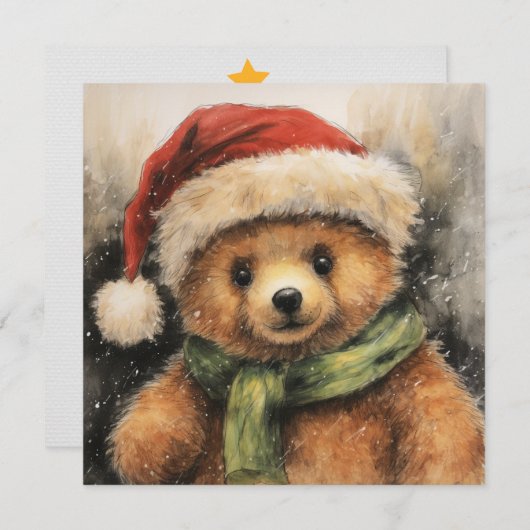 クリスマスベアーグリーティングカード シーズンカード (正面/裏面)