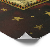 クリスマスベアーサンタクロース子供のおもちゃ貯蔵室 ポスター (角)