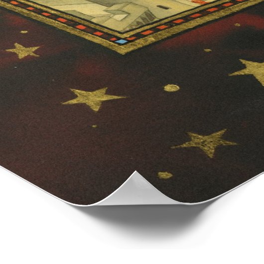 クリスマスベアーサンタクロース子供のおもちゃ貯蔵室 ポスター (角)