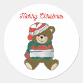 クリスマスベアーシール ラウンドシール (正面)