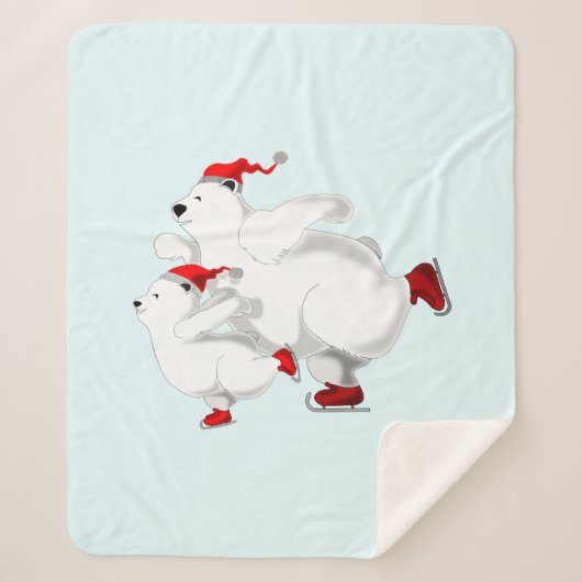 クリスマスベアーズシェルパブランケット – カスタマイズ可能 シェルパブランケット (正面)