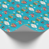 クリスマスベアーズパーソナライズされた ラッピングペーパー (角)