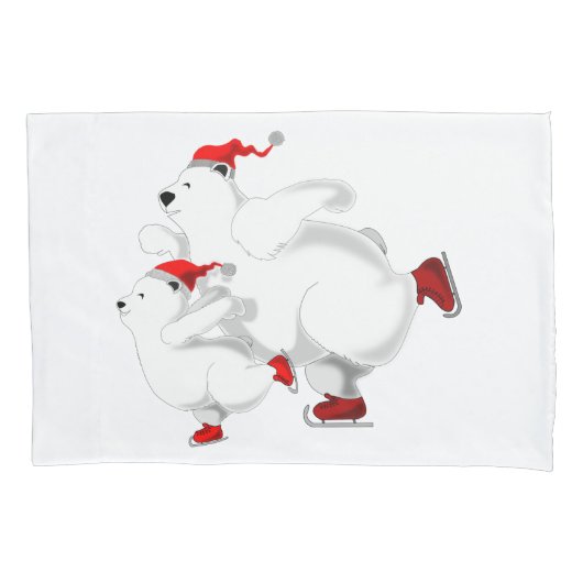 クリスマスベアーズ付きクリスマスピローケース 枕カバー (正面)