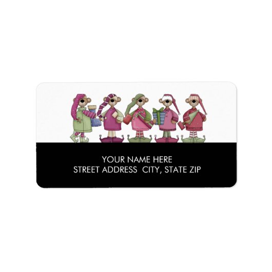 クリスマスベアーズ住所の宛名ラベル ラベル (正面)