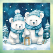 クリスマスベアーズ窓が貼り付く ウィンドウサイン (シート3)