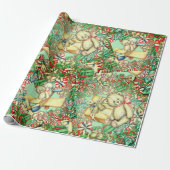 クリスマスベアーズ飛行機玩具 |折り返し紙 ラッピングペーパー (アンロールド)