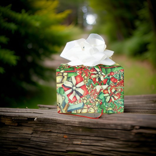 クリスマスベアーズ飛行機玩具 |折り返し紙 ラッピングペーパー