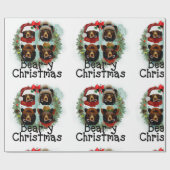 クリスマスベアーズ ラッピングペーパー (フラット)