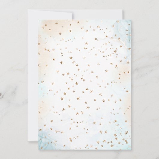 クリスマスベアーブルーのベビーシャワーを心待ちにできる 招待状 (裏面)