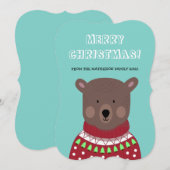 クリスマスベアーホリデーグリーティングカード シーズンカード (正面/裏面)