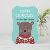 クリスマスベアーホリデーグリーティングカード シーズンカード (スタンド正面)