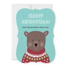 クリスマスベアーホリデーグリーティングカード