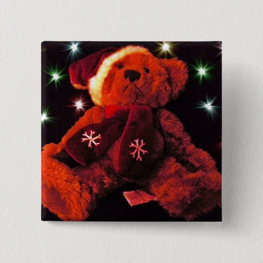 クリスマスベアーボタン 缶バッジ (正面)