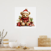 クリスマスベアーポスター ポスター (キッチン)