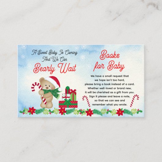 クリスマスベアーリー待ちシャワーブックリクエスト エンクロージャーカード (正面)