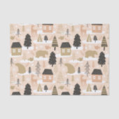 クリスマスベアーヴィレッジピンクブラックモダン金ゴールド 薄葉紙 (正面)