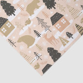 クリスマスベアーヴィレッジピンクブラックモダン金ゴールド 薄葉紙 (詳細)