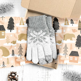 クリスマスベアーヴィレッジピンクブラックモダン金ゴールド 薄葉紙