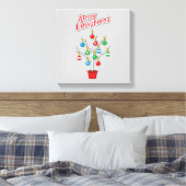 クリスマスベア枝ツリー – メリークリスマス キャンバスプリント (インサイチュ (寝室))