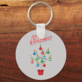 クリスマスベア枝ツリー – メリークリスマス キーホルダー (正面)