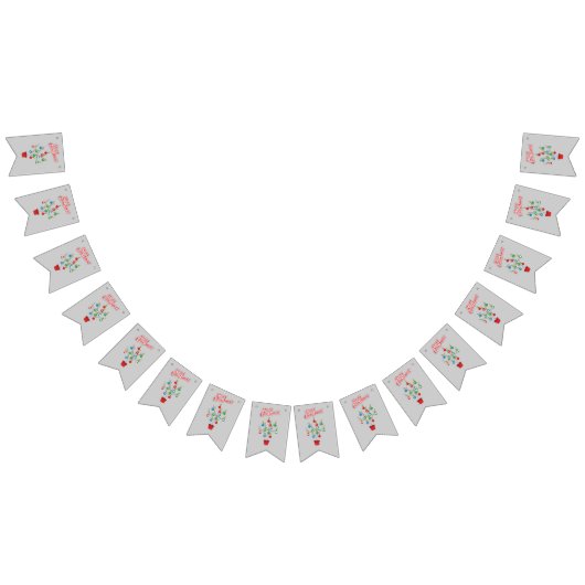 クリスマスベア枝ツリー – メリークリスマス バンティングフラッグ (全)