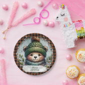 クリスマスベア紙プレート ペーパープレート (パーティー)