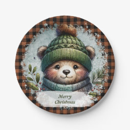 クリスマスベア紙プレート ペーパープレート