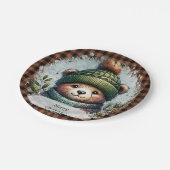 クリスマスベア紙プレート ペーパープレート (アングル)