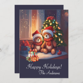 クリスマスベア10、ハッピーホリデー、クリスマスカード 招待状