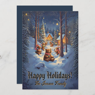 クリスマスベア13、ハッピーホリデー、クリスマスカード 招待状