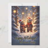 クリスマスベア14、ハッピーホリデー、クリスマスカード 招待状 (正面)