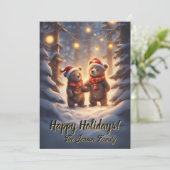 クリスマスベア14、ハッピーホリデー、クリスマスカード 招待状 (スタンド正面)