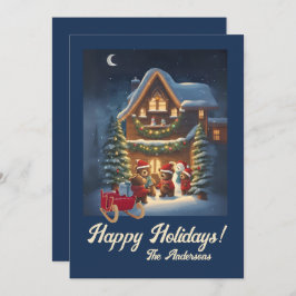 クリスマスベア1、ハッピーホリデー、クリスマスカード 招待状