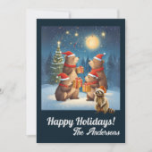 クリスマスベア7、ハッピーホリデー、クリスマスカード 招待状 (正面)