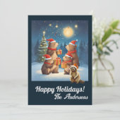 クリスマスベア7、ハッピーホリデー、クリスマスカード 招待状 (スタンド正面)