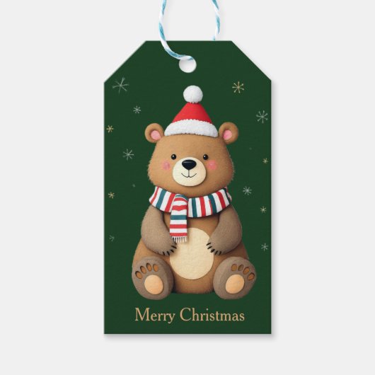 クリスマスベア ギフトタグ (正面)