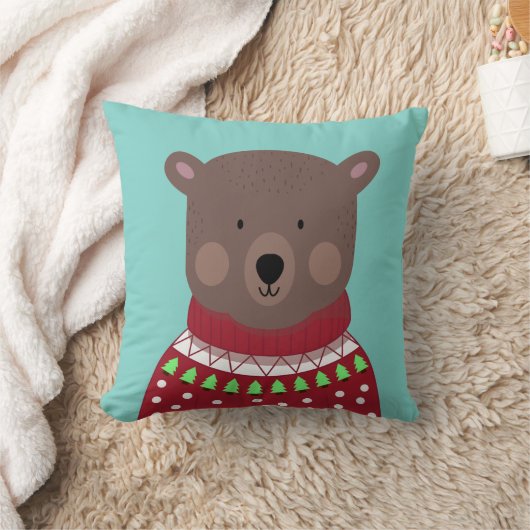 クリスマスベア クッション (ブランケット)