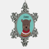 クリスマスベア スノーフレークピューターオーナメント (左)